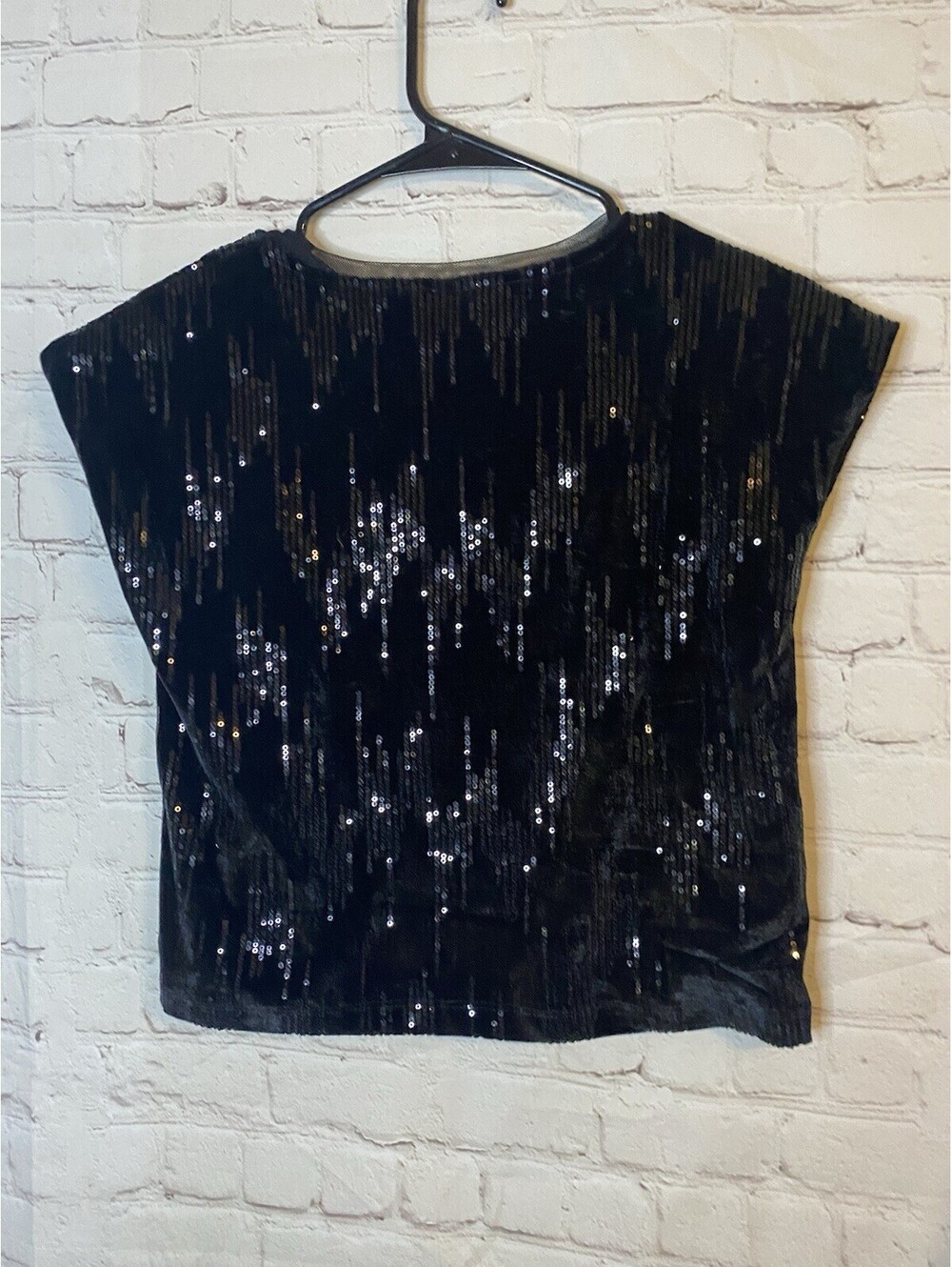 Zara Girls Black All Over Sequined Sleeveless Tank Size 11